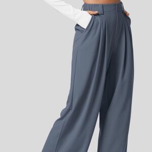 HalaraFlex™ High Waisted Plicated Side Pocket Wide Leg Waffle Work Pants